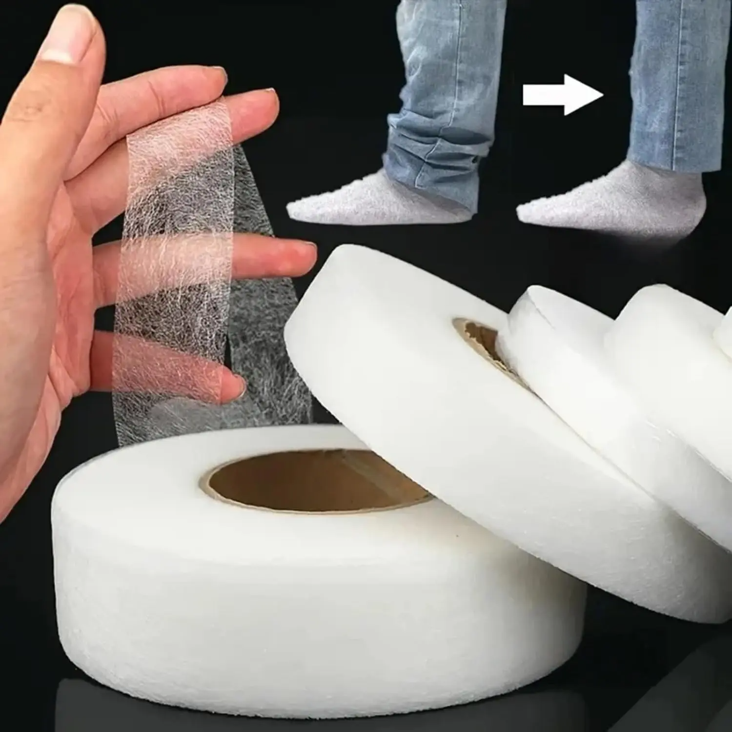 Hem Tape Fusible - Double-Sided Iron-On Hem Tape (1.5cm Width),