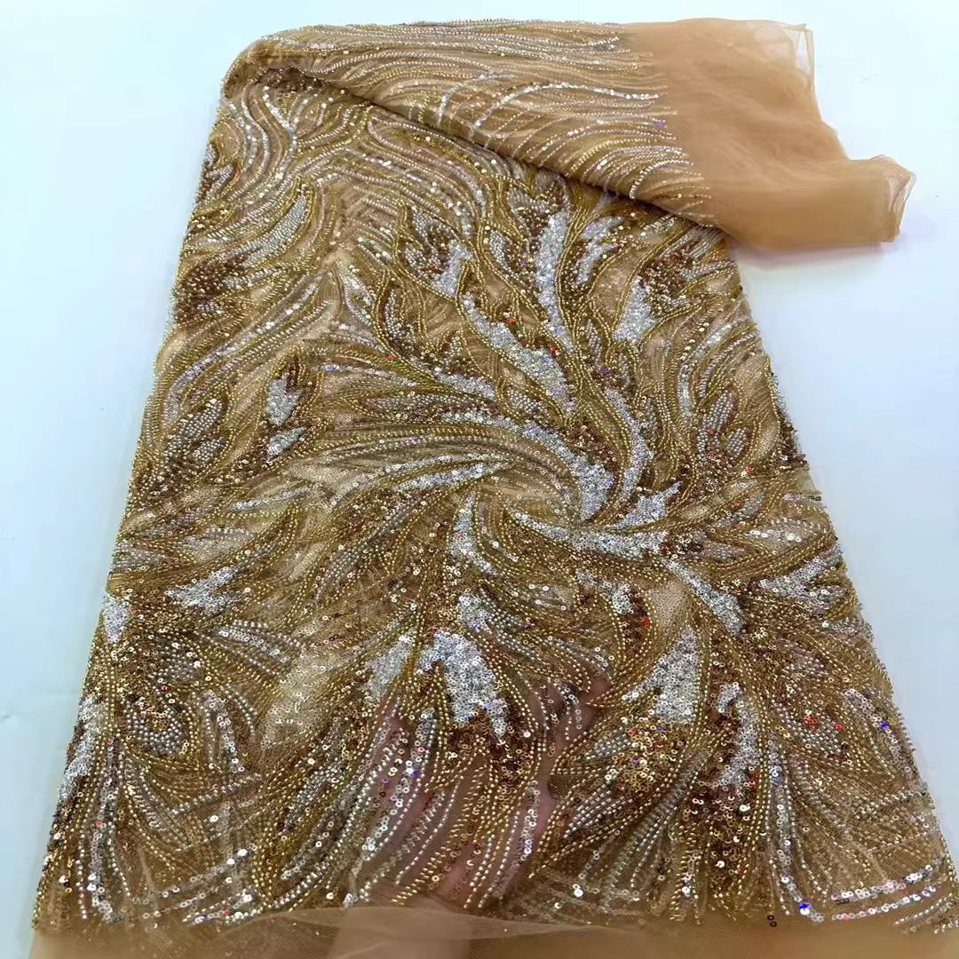 5yard Sequin bead tube embroid - مراجعة Sewing Embroidery Fabric وسعره