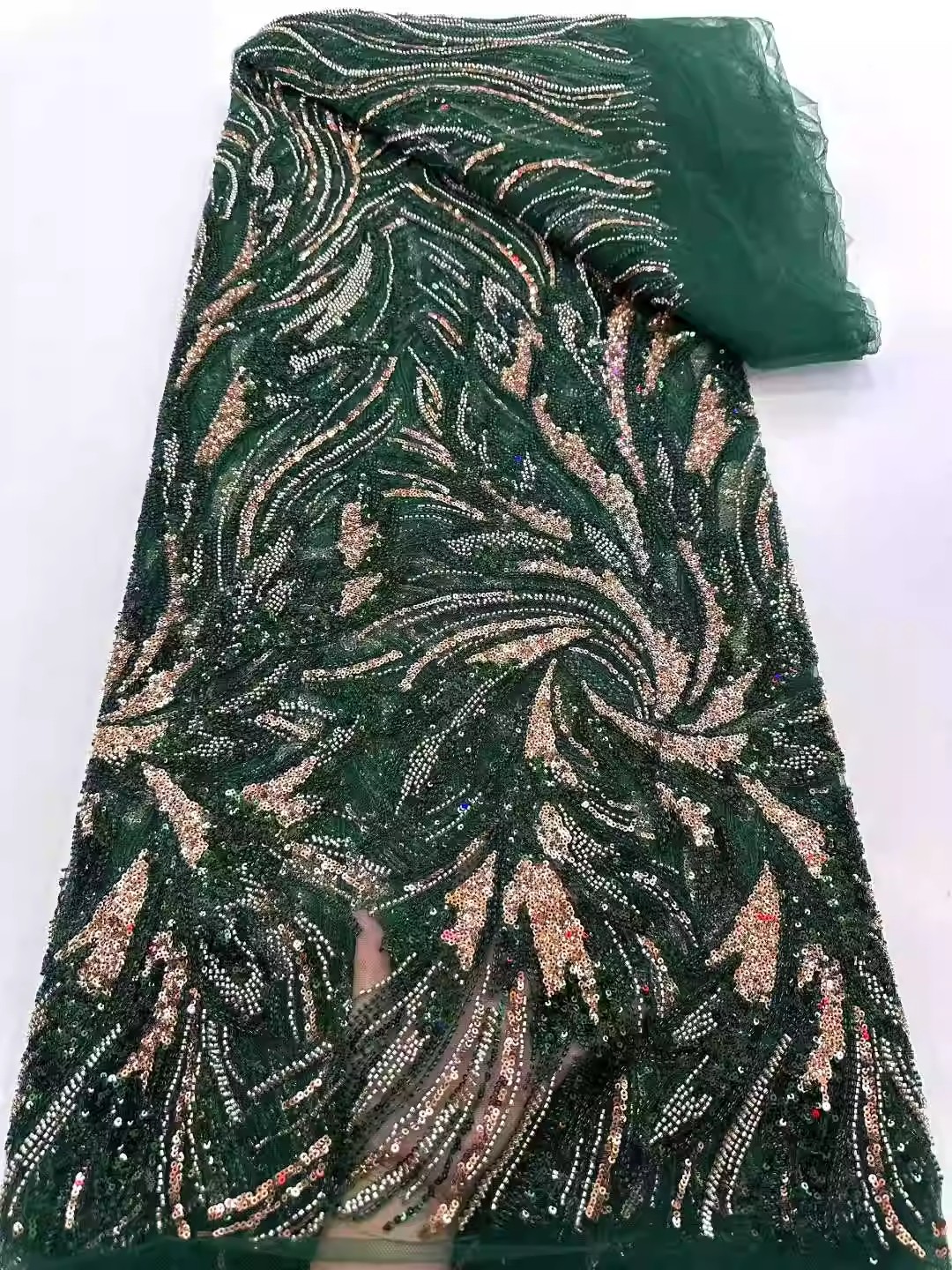 5yard Sequin bead tube embroid - مراجعة Sewing Embroidery Fabric وسعره