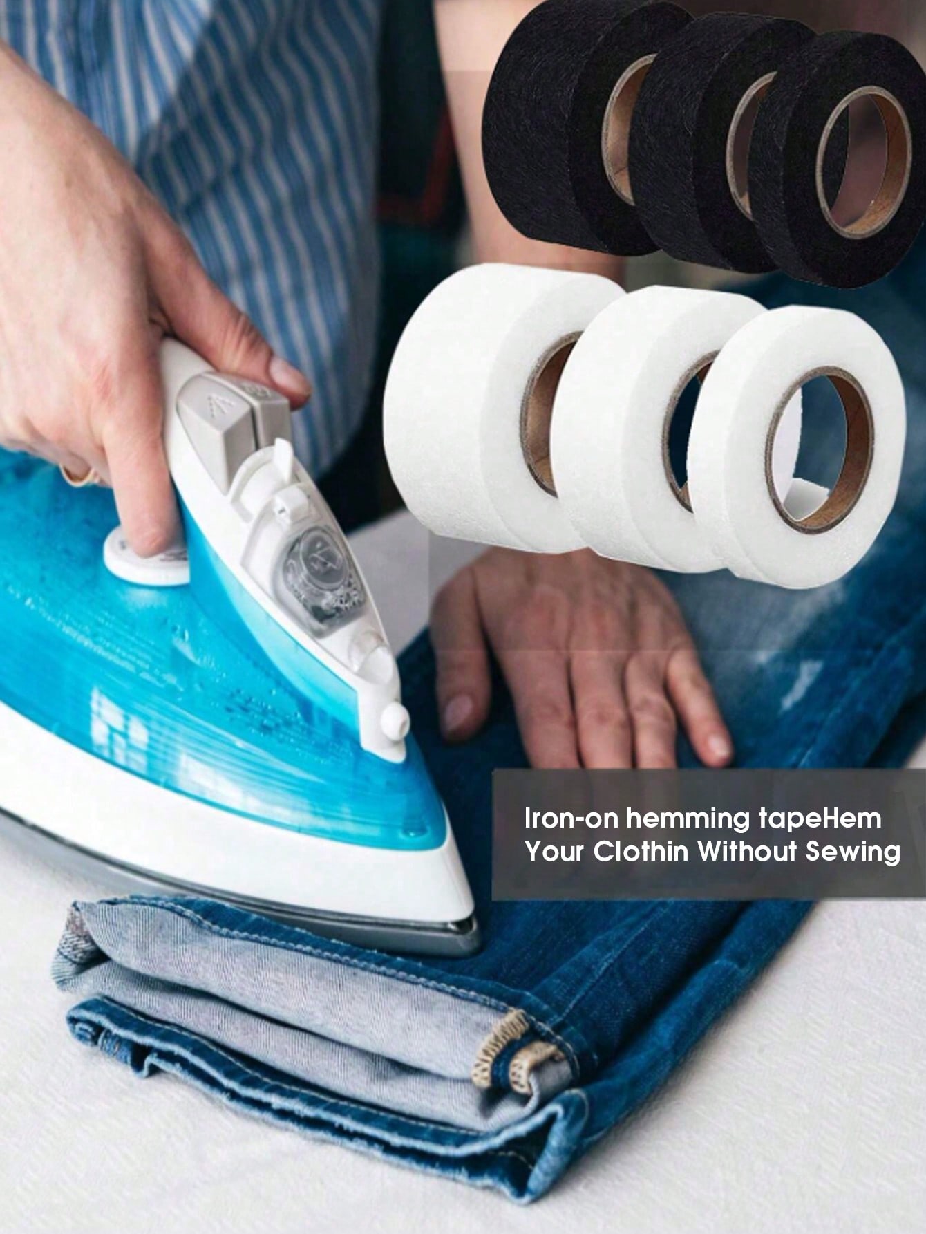 1pc Double-Sided Iron-On Hemmi - مراجعة Hem Tape Fusible وسعره