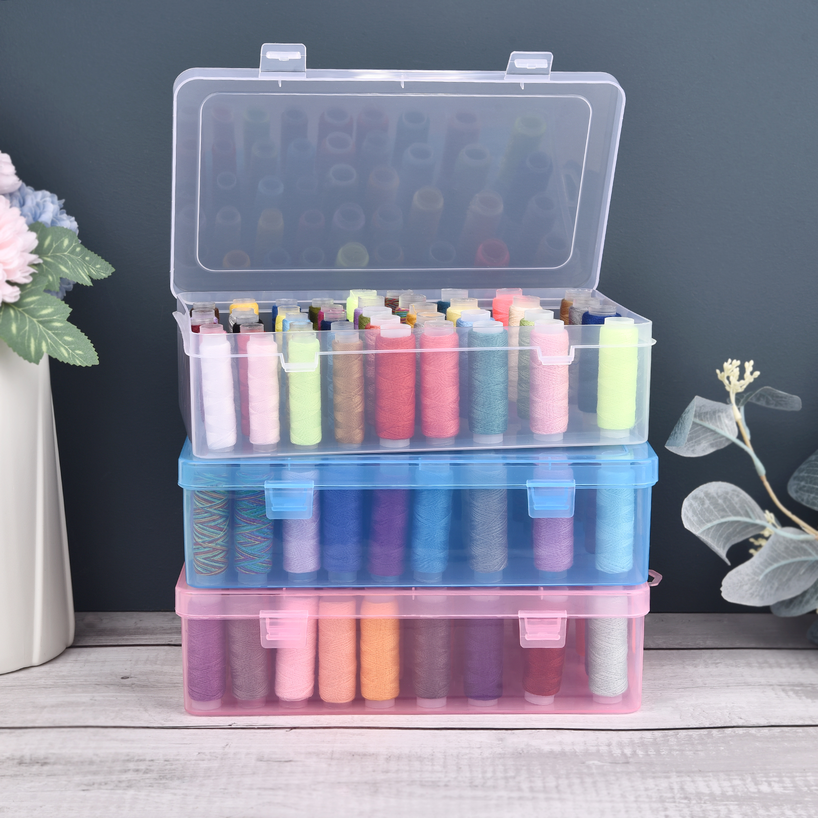 New Sewing Thread Box 42 Piece - مراجعة Bobbin Organizer Box وسعره