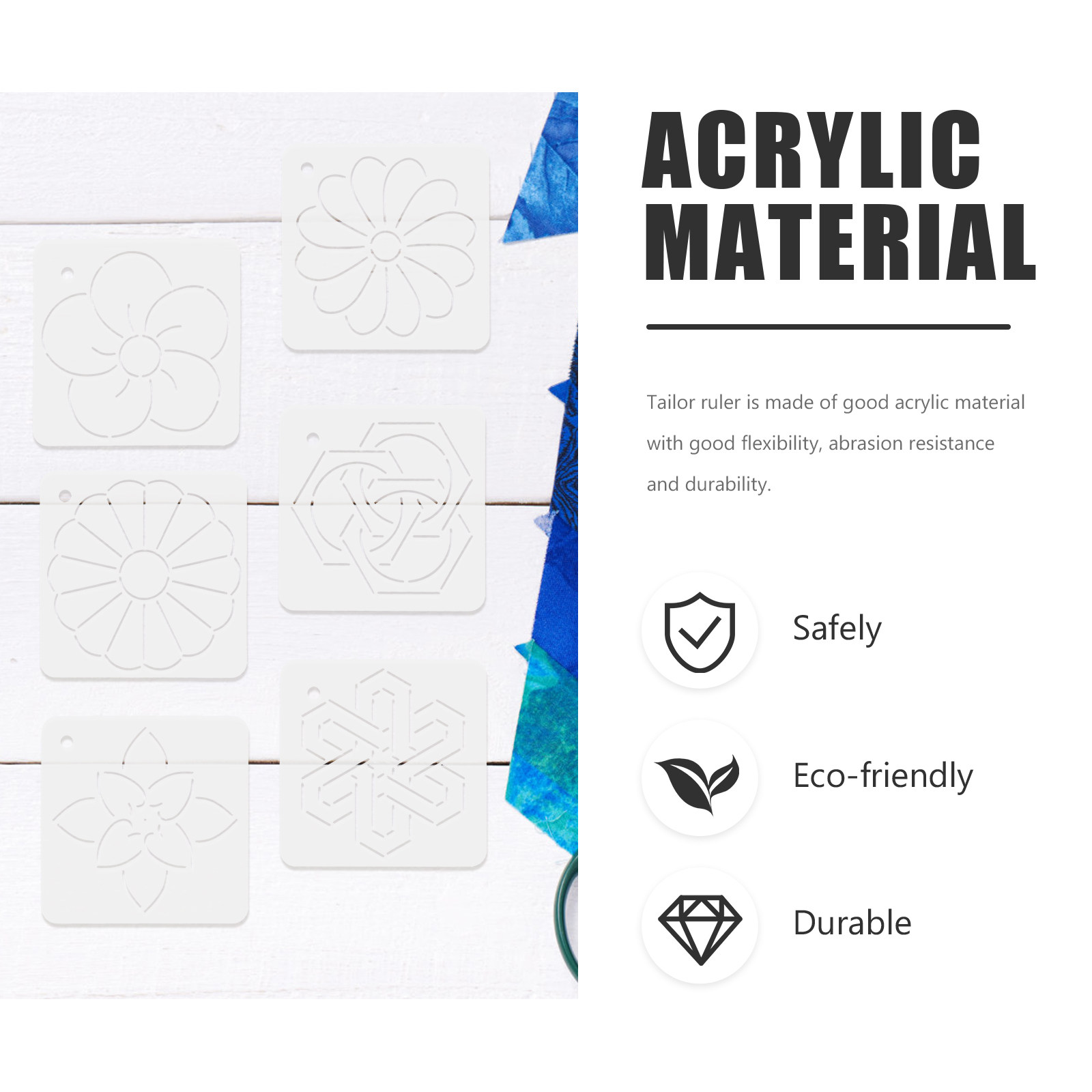 6Pcs Quilting Templates Acryli - مراجعة Sewing Embroidery Fabric وسعره