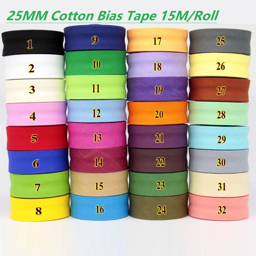 25mm Cotton Folded Bias Tape I - مراجعة Binding Tape Bias وسعره
