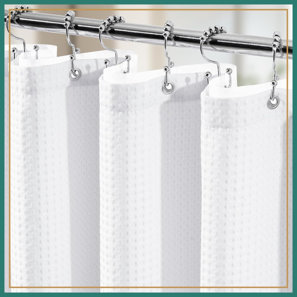 3 in 1 Waffle Shower Curtain S - مراجعة Fabric Weight Set وسعره
