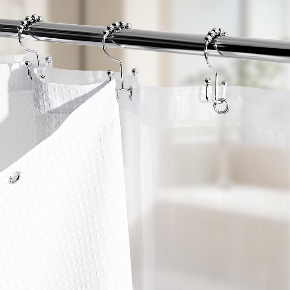 3 in 1 Waffle Shower Curtain S - مراجعة Fabric Weight Set وسعره