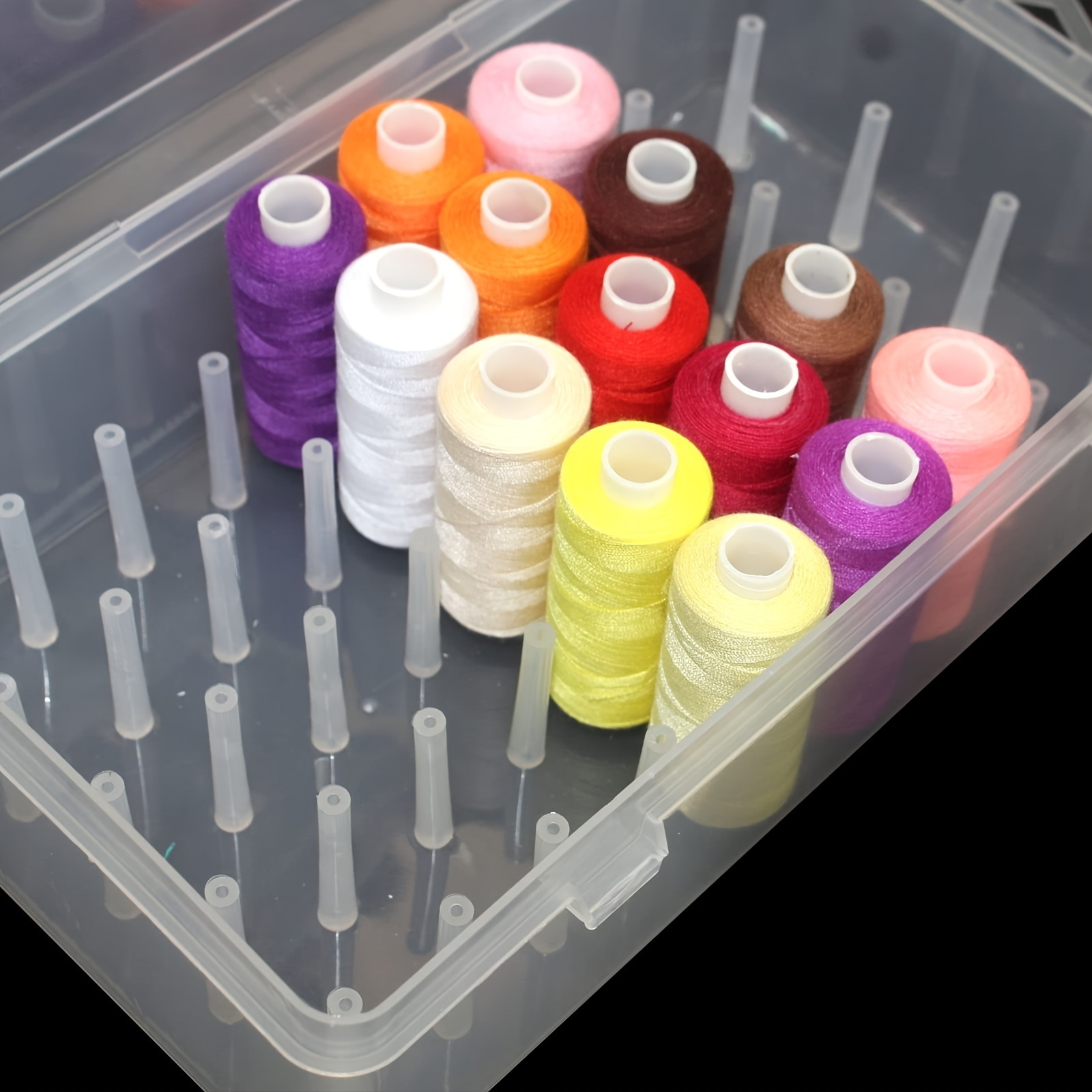 Clear Plastic Sewing Thread St - مراجعة Bobbin Organizer Box وسعره