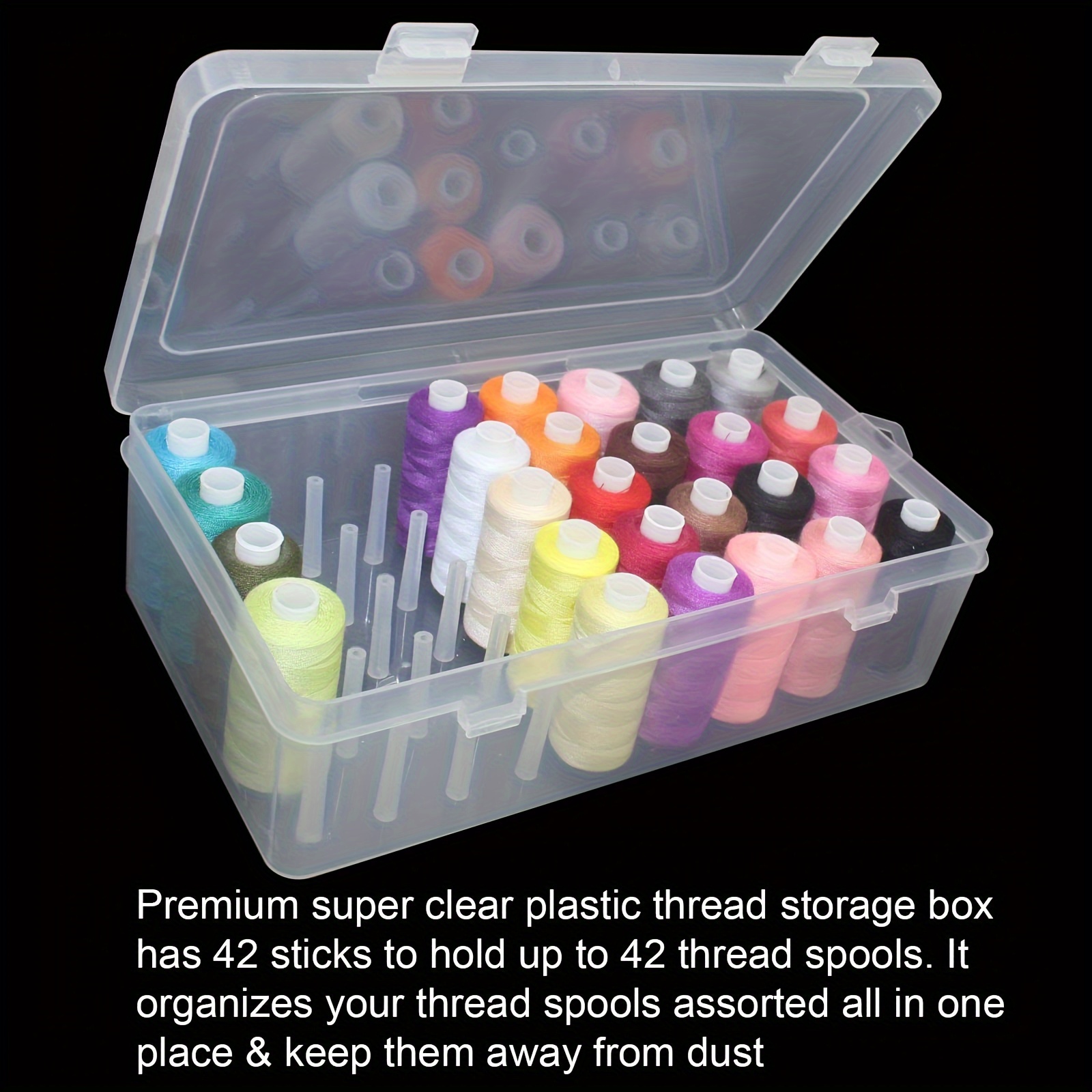 Clear Plastic Sewing Thread St - مراجعة Bobbin Organizer Box وسعره