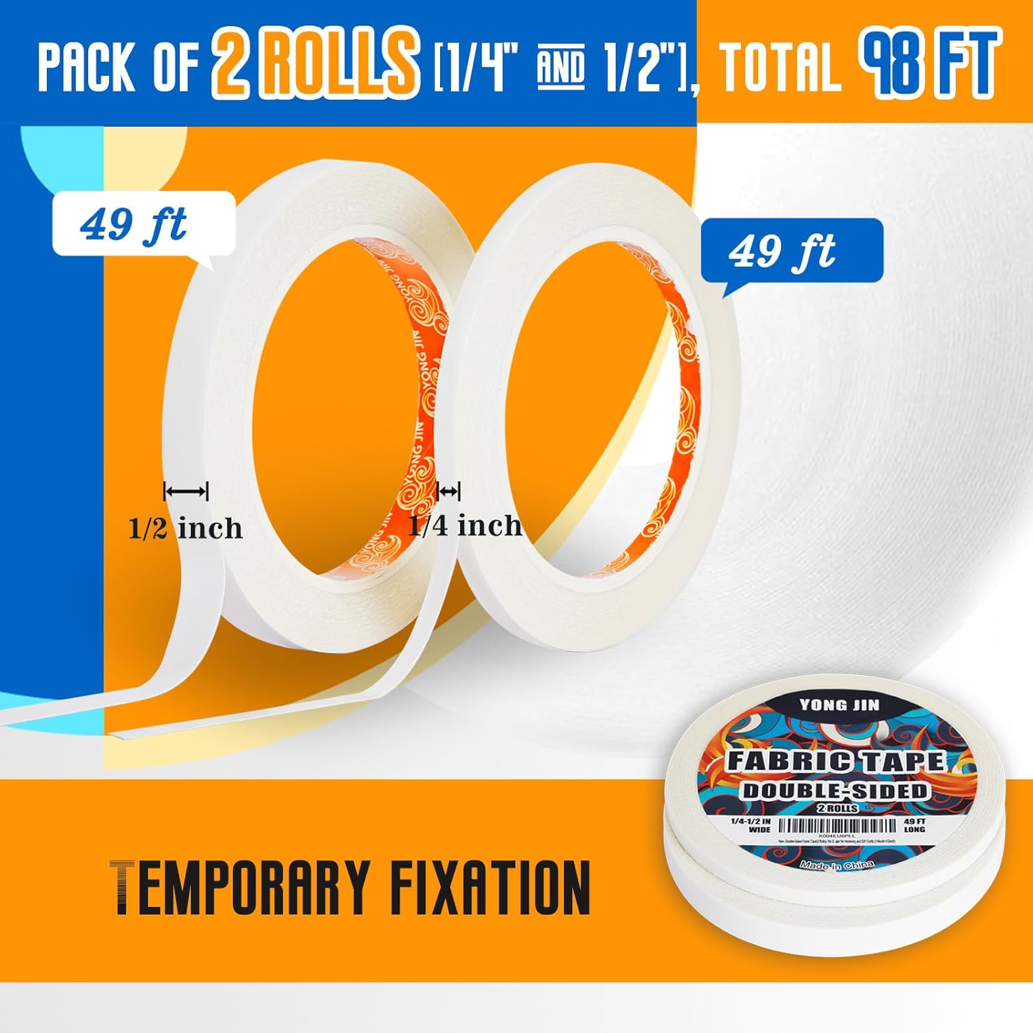 Double-Sided Fabric Tape 2 Rol - مراجعة Sewing Roll وسعره