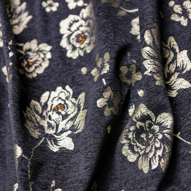 Black Gold Peony Jacquard Fabr - مراجعة Fabric Weight Set وسعره