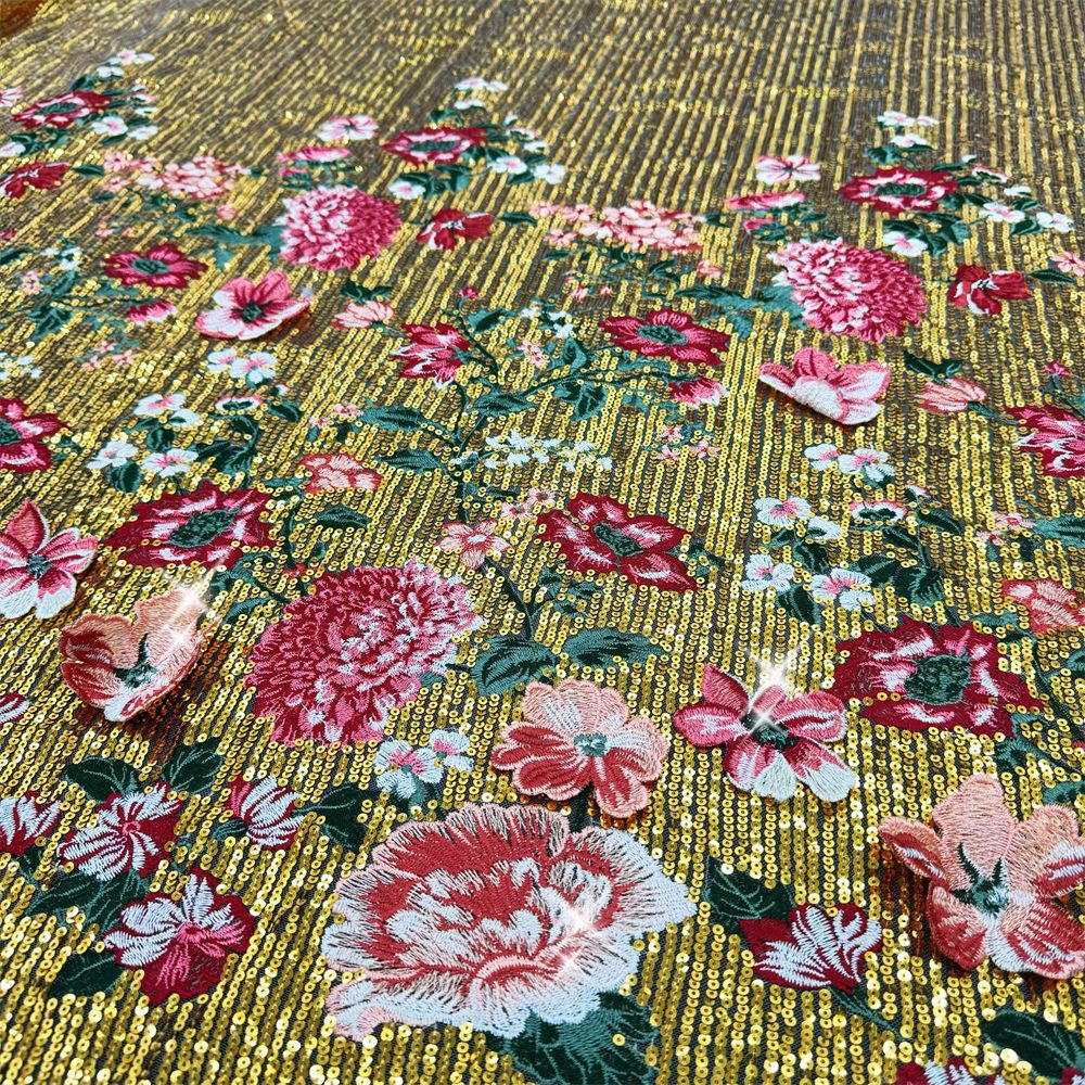 1 yardThree-dimensional embroi - مراجعة Sewing Embroidery Fabric وسعره