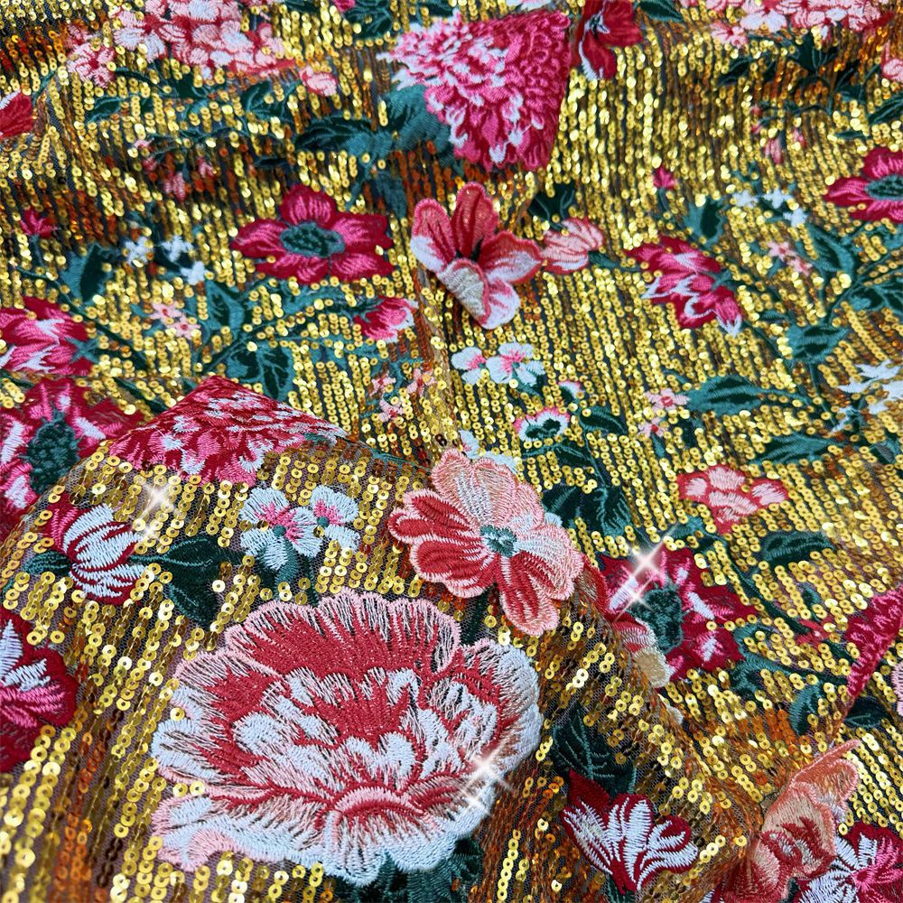 1 yardThree-dimensional embroi - مراجعة Sewing Embroidery Fabric وسعره
