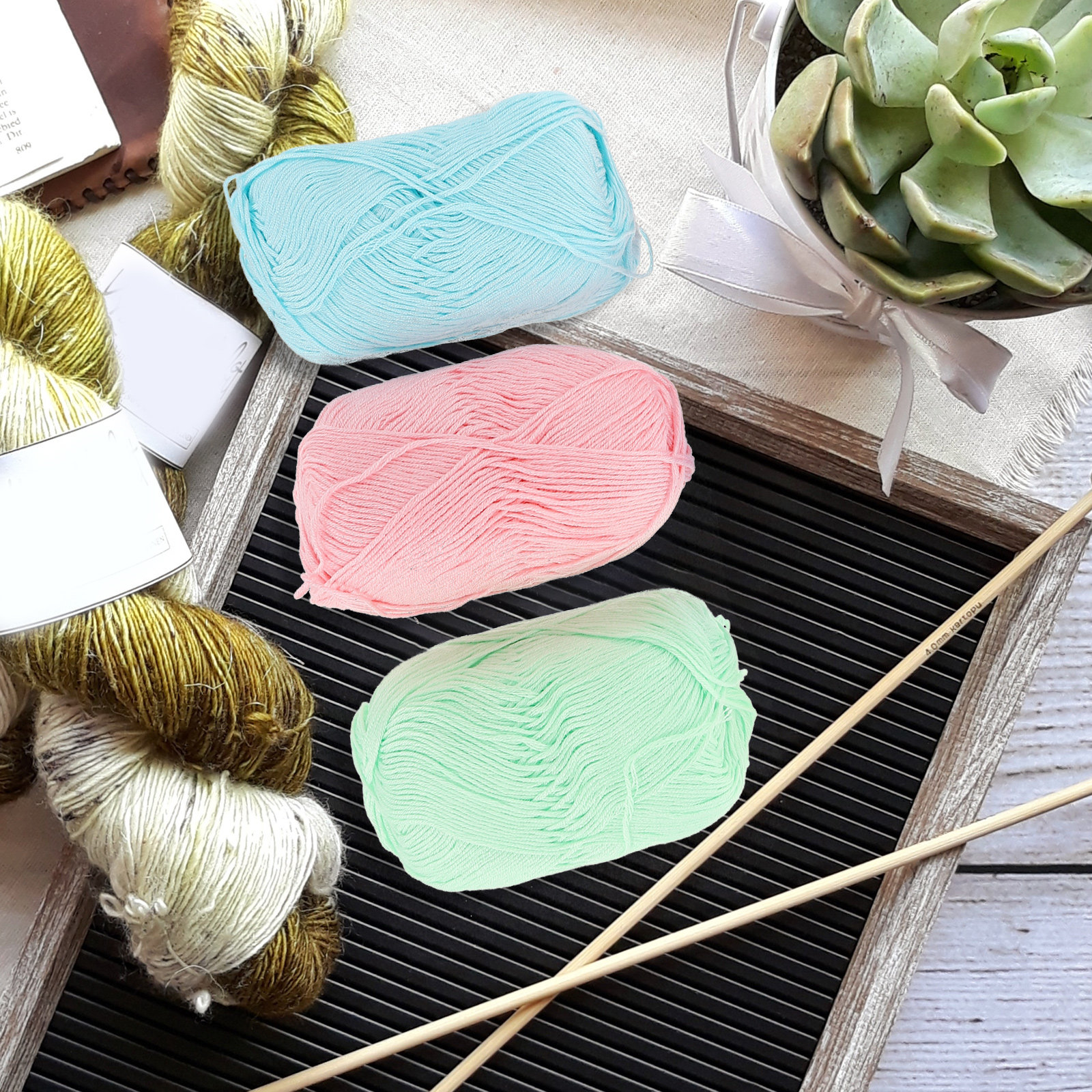 6 Rolls Cotton Yarn Kit for Cr - مراجعة Sewing Roll وسعره