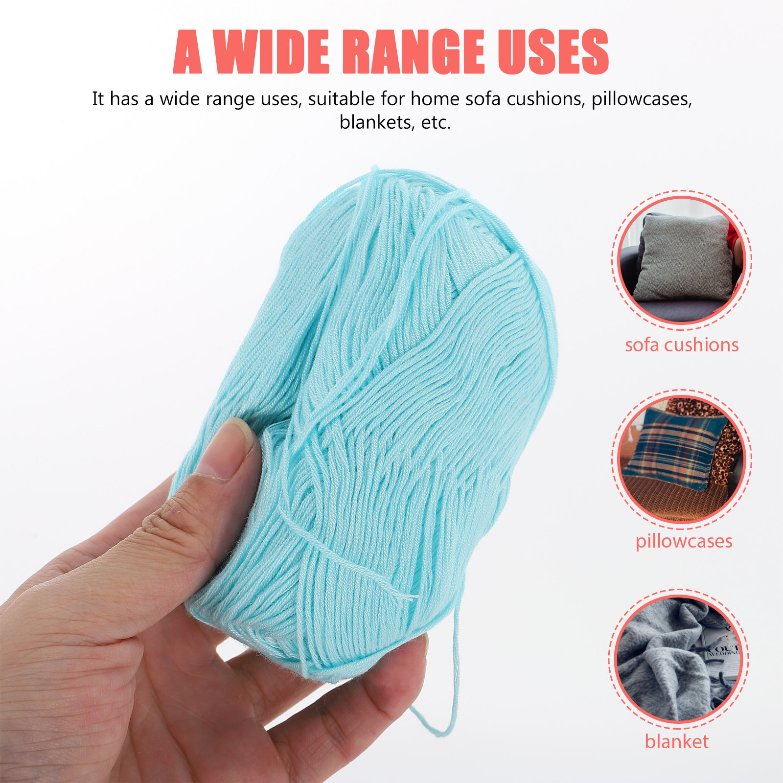 6 Rolls Cotton Yarn Kit for Cr - مراجعة Sewing Roll وسعره
