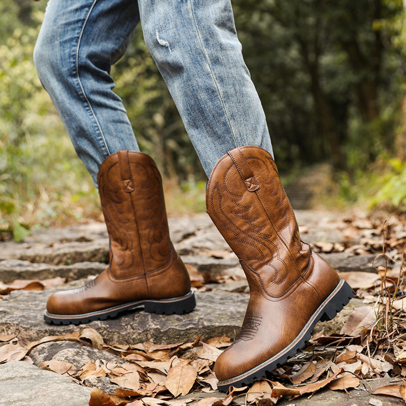 Men's Boots Classic Handmade E - مراجعة Sewing Embroidery Fabric وسعره