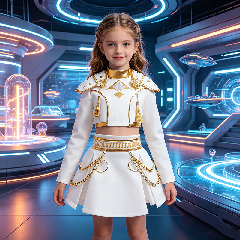 Girls White And Gold Cosplay C - مراجعة Shoulder Pad Set In وسعره