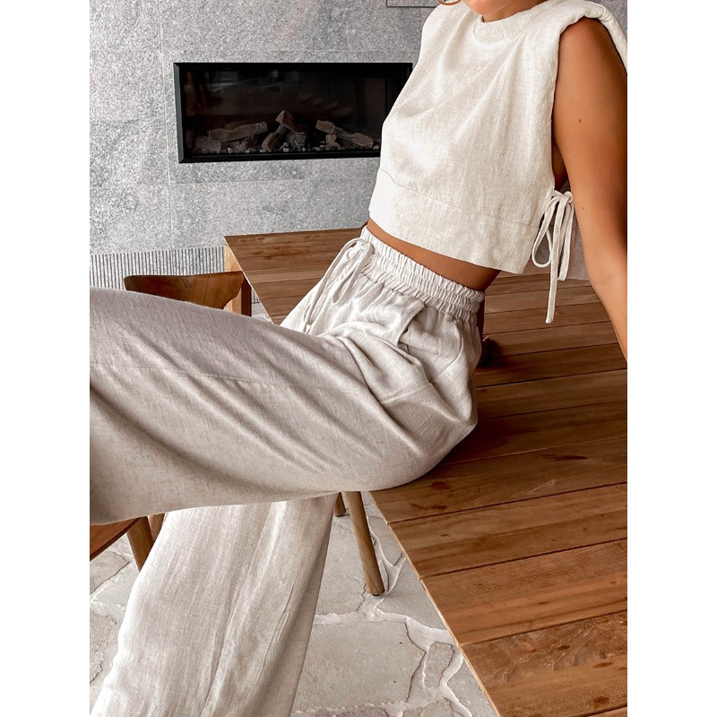Fashion Cotton and Linen Suit  - مراجعة Shoulder Pad Set In وسعره
