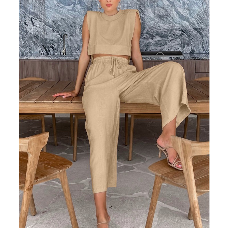 Fashion Cotton and Linen Suit  - مراجعة Shoulder Pad Set In وسعره