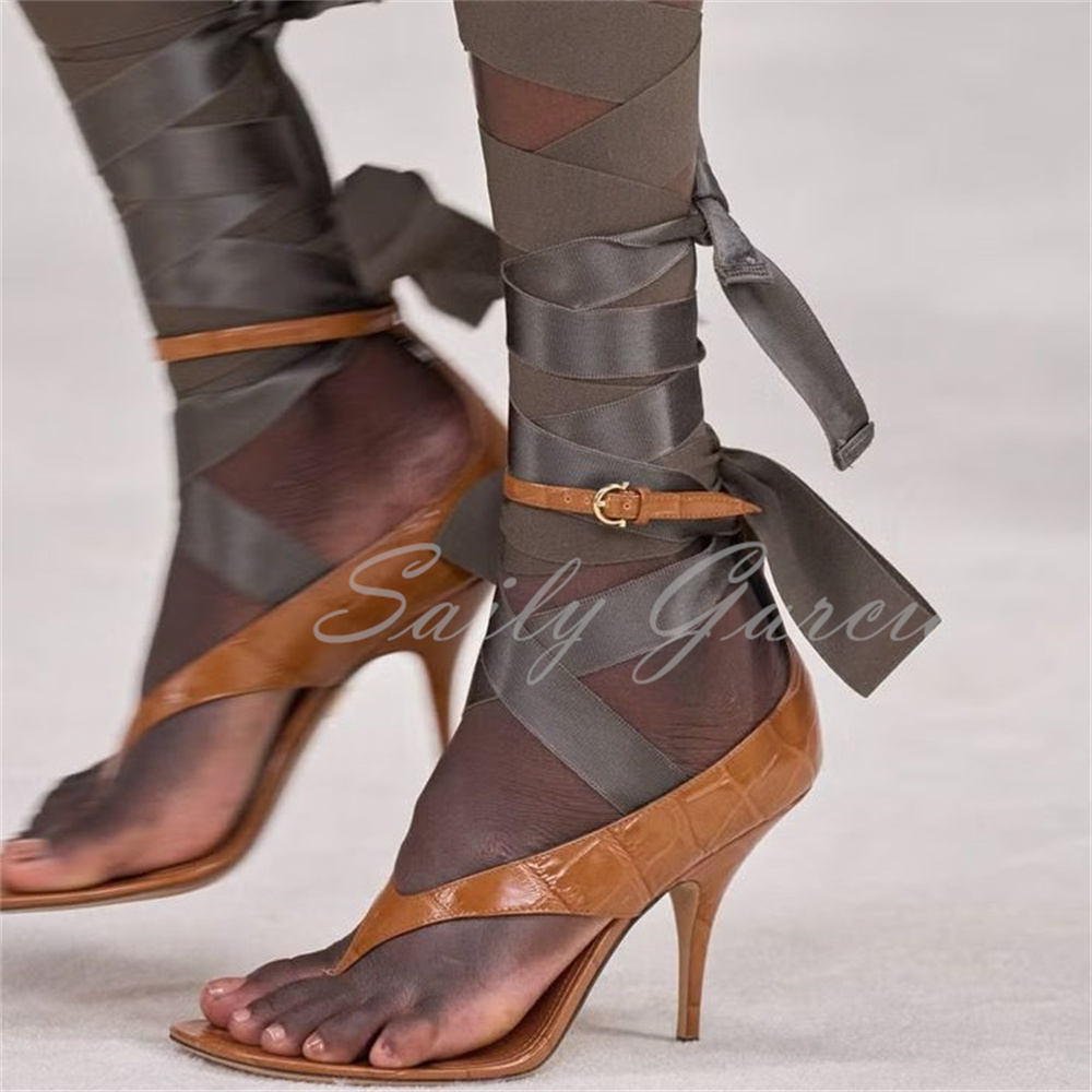 Brown Leather High Heel Flip F - مراجعة Sewing Garment وسعره