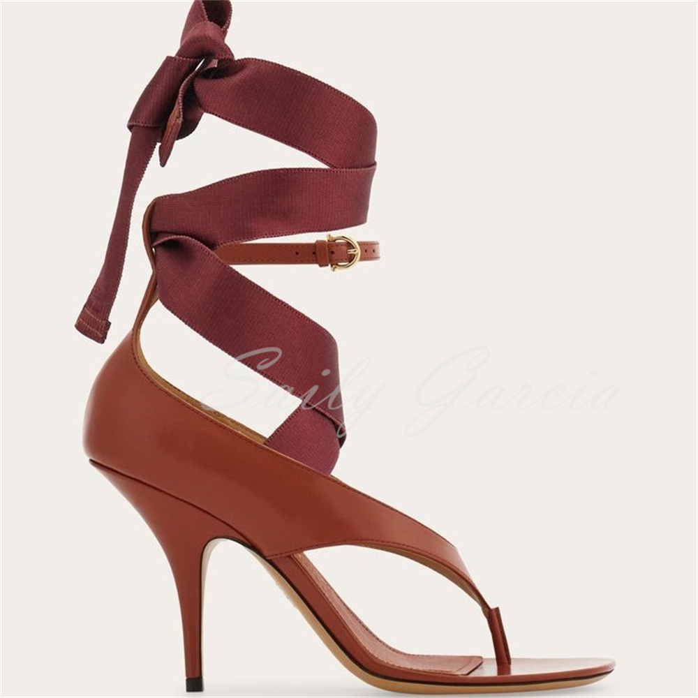 Brown Leather High Heel Flip F - مراجعة Sewing Garment وسعره