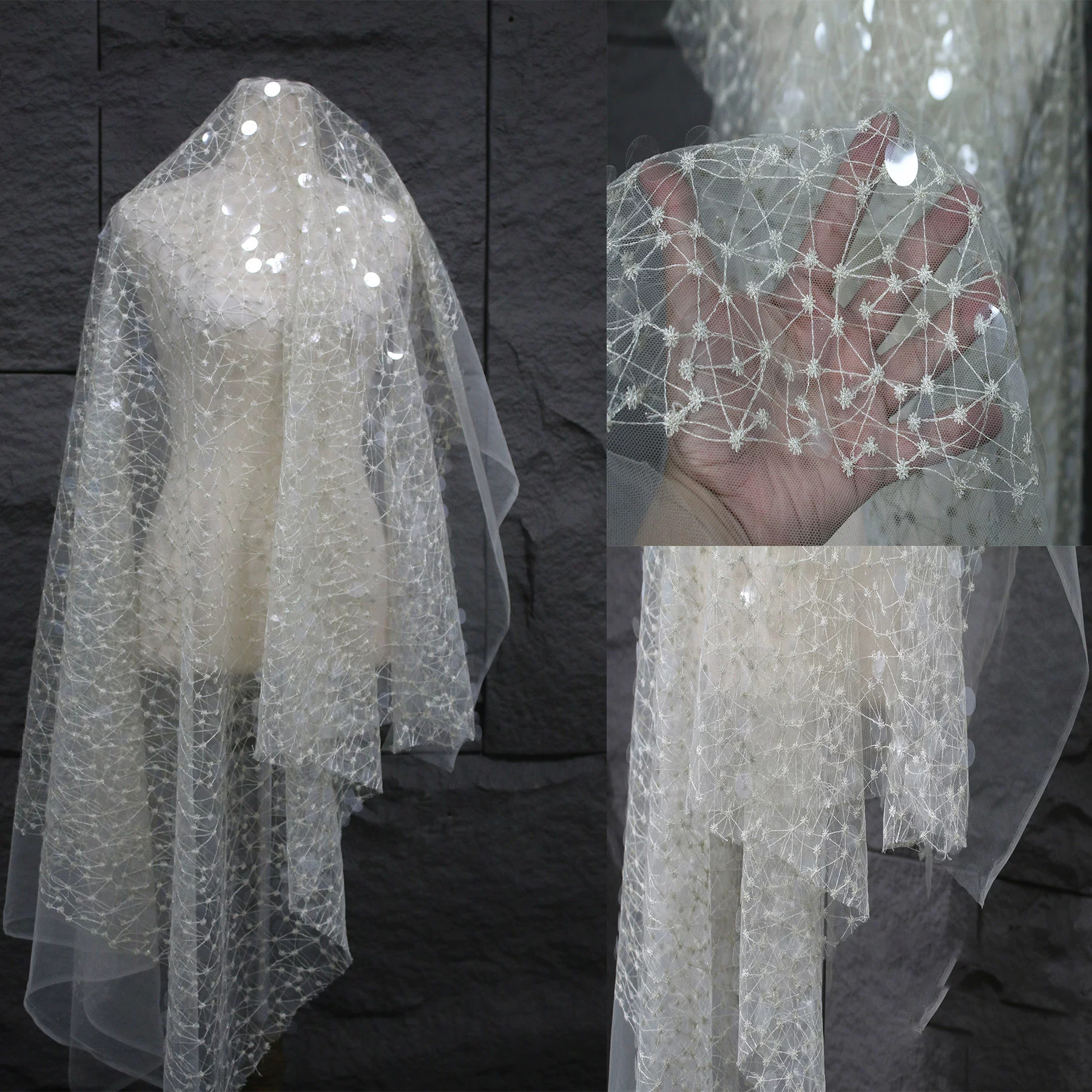 1yard Sequin embroidery thread - مراجعة Sewing Embroidery Fabric وسعره